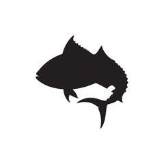 Graceful silhouette of a tuna, tuna silhouette vector illustration. tuna silhouette simple vector icon