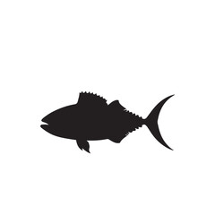 Graceful silhouette of a tuna, tuna silhouette vector illustration. tuna silhouette simple vector icon
