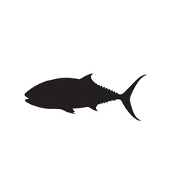 Graceful silhouette of a tuna, tuna silhouette vector illustration. tuna silhouette simple vector icon