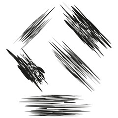 Geometric stroke patterns. Abstract sharp lines. Dynamic linear forms. Grunge stroke design.