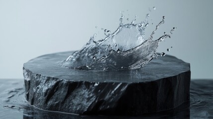 Water Droplet Splash on Stone