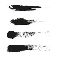 Brush strokes set. Grunge texture brushstrokes. Black abstract paint. Rough vector brushes.