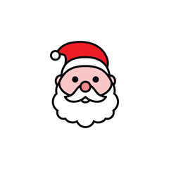 santa claus face christmas theme icon graphic illustration colored art