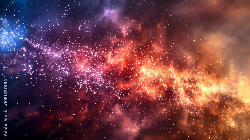 Aufkleber a mystical abstract background of galactic dust and starlight with a shimmering gradient from warm r