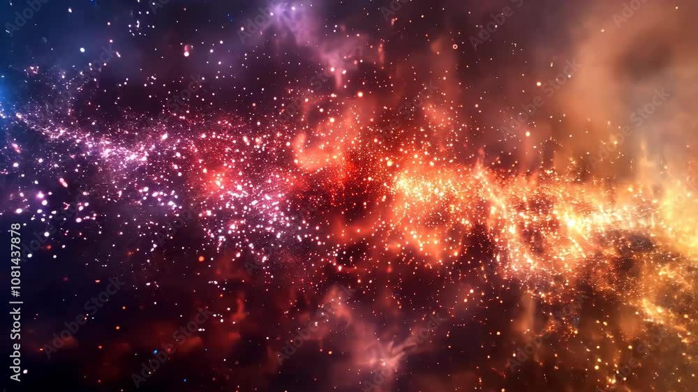 Aufkleber a mystical abstract background of galactic dust and starlight with a shimmering gradient from warm r