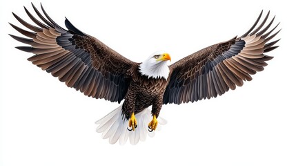 Obraz premium Majestic Bald Eagle in Flight Wings Spread Wide Wildlife Photography