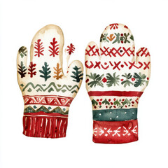 Colorful winter mittens with festive patterns and designs, perfect for holiday season