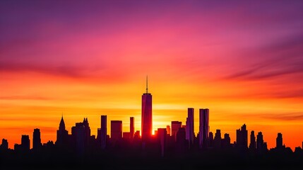Fototapeta premium New York City Skyline Sunset