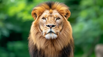 Obraz premium Majestic Male Lion Portrait Wildlife African Safari Nature