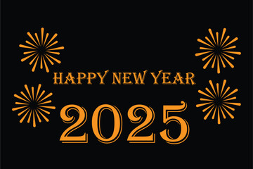 Happy new year 2025 template flat illustration