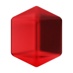 3d geometric glass red color