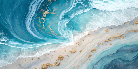 beautiful background - sea water near the beach with golden sand