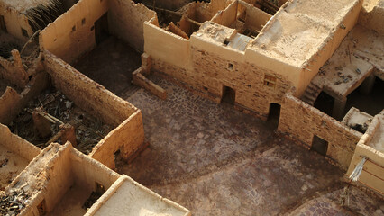 Ancient Saudi Arabian stone ruins - high shot