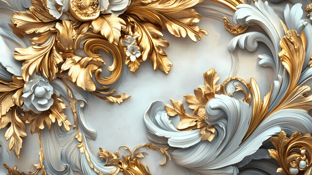 Encadrement baroque avec parchemin. Baroque. Illustration