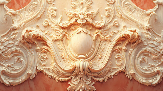 Encadrement baroque avec parchemin. Baroque. Illustration