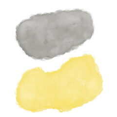 Yellow Grey Abstract Watercolor Shapes