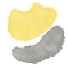 Yellow Grey Abstract Watercolor Shapes