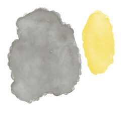 Yellow Grey Abstract Watercolor Shapes