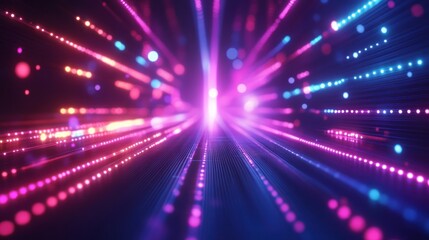 Naklejka premium Abstract Neon Lights Tunnel