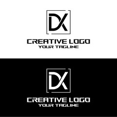 Naklejka premium creative letter logo dx desain vektors