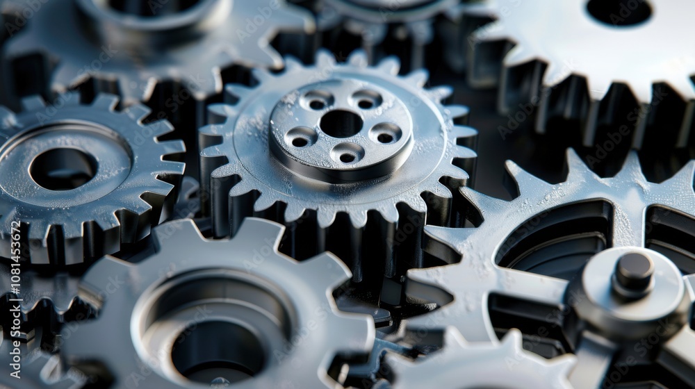 Poster A collection of gears in different shapes and sizes working together harmoniously, Depicting the collaborative effort and efficiency of diverse teams, photography style