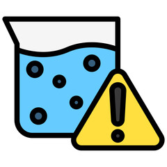 Hard Water flat outline color icon, use for UI, UX, app and web development, digital or print. for industry, education, business, ecology and environment, water treatment theme.