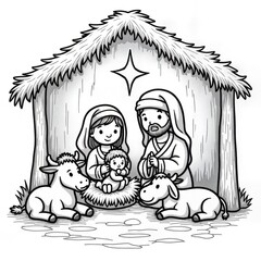  Simple Nativity Scene with Holy Family Animals