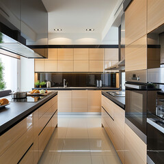 Fototapeta premium modern kitchen interior with kitchen