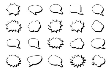 Bubble Speech icons set vector 
