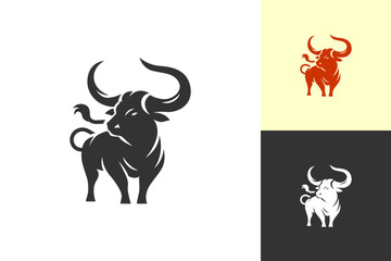 Bull silhouette symbol. Minimal design. Fit for logo, symbol, brand, mark, merch. Vector Eps 10.