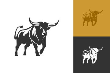 Bull silhouette symbol. Minimal design. Fit for logo, symbol, brand, mark, merch. Vector Eps 10.
