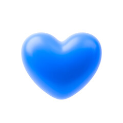 3D realistic blue heart shape. Vector valentine heart. Decorative element for wedding design. Passion and romance symbol for web, card, poster. Realistic vector illustration isolated on white.