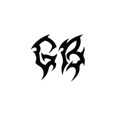 Obraz premium GB monogram logo design letter text name symbol monochrome logotype alphabet character simple logo