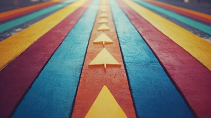 Rainbow Pathway with Arrows