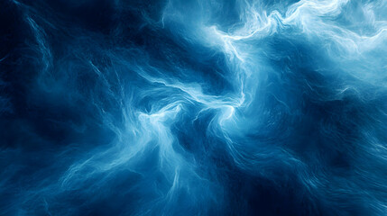 Fototapeta premium Abstract Blue Swirling Energy Fractal Background, Digital Art Illustration with Vivid Hues and Dynamic Movement