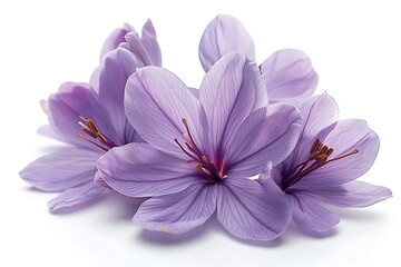 Saffron Flower isolated on white background.