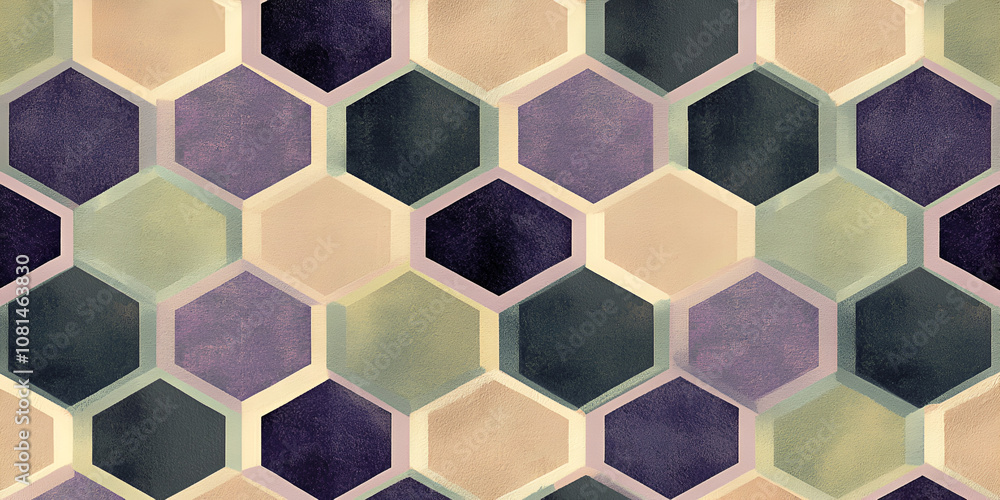 Poster abstract geometric hexagon pattern: a seamless, digital illustration featuring a mesmerizing pattern