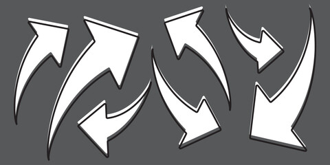 Curved arrow icon vector. Arrow pointer icon sign symbol vector. Arrow right vector icon illustration isolated on white background