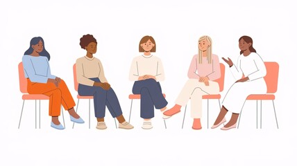 Obraz premium Support group, therapy session, group therapy, counseling, discussion circle, mental health, community support, sharing circle, dialogue, conversation, diverse group, inclusivity, communication, activ
