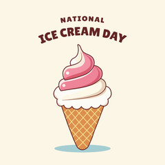 National Ice Cream Day background.