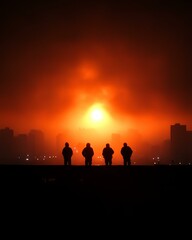 Fototapeta premium Silhouettes against a stunning sunset
