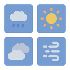 flat icon for weather forecast panels used in climate prediction.