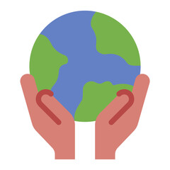 flat icon symbolizing the need to protect and save the planet.