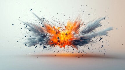 Orange and Grey Explosion