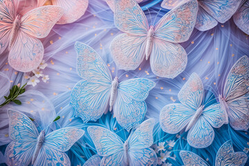 
Purple background and butterfly top angle