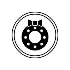 A black and white icon of a Christmas