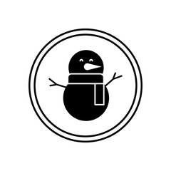 A black and white icon of a Christmas