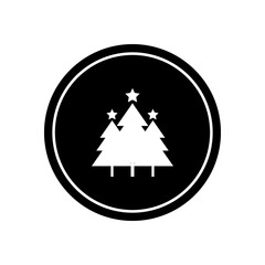 A black and white icon of a Christmas