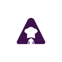 Letter A beauty girl chef logo