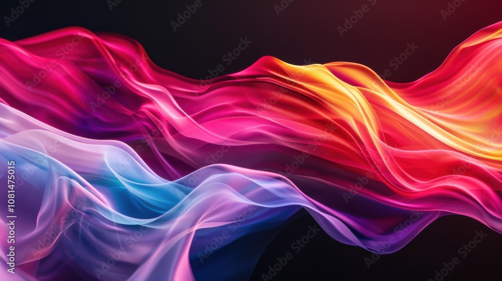 Poster a gradient of shifting colors forming a wave-like pattern, symbolizing the fluid nature of diversity